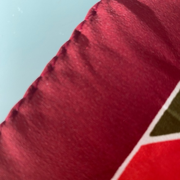 Pink, red, green, bro silk scarf vintage - Picture 2 of 5